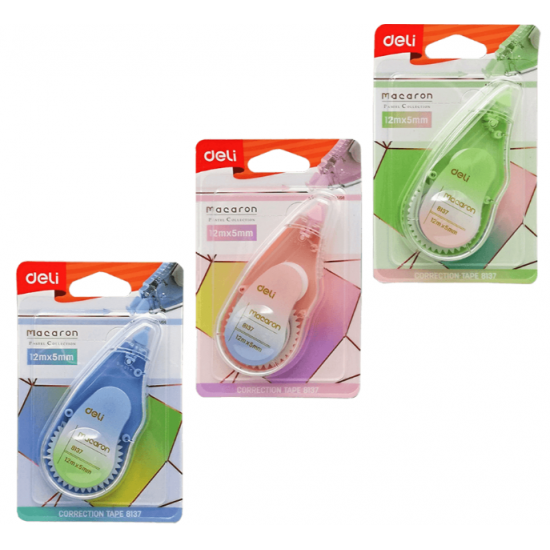 DELI ΔΙΟΡΘΩΤΙΚΗ ΤΑΙΝΙΑ 5mmx12m MACARON ΑΣΣΟΡΤΙ